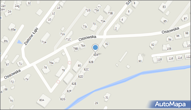 Zielonka, Ossowska, 82A, mapa Zielonka