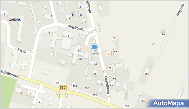 Zielonki-Parcela, Osiedlowa, 92, mapa Zielonki-Parcela