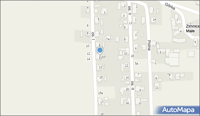Zimnice Małe, Osiedle I, 11, mapa Zimnice Małe
