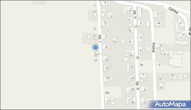 Zimnice Małe, Osiedle I, 12, mapa Zimnice Małe