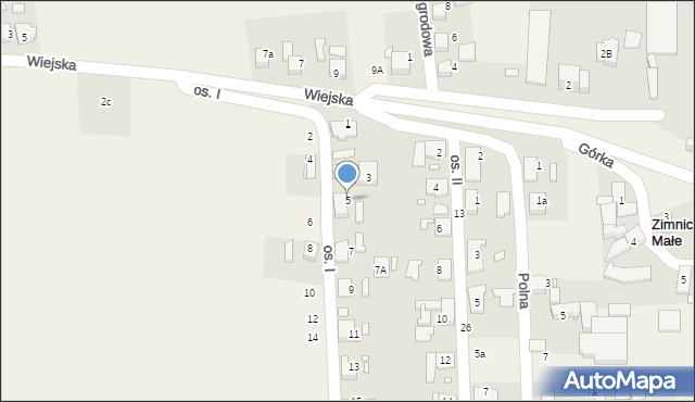 Zimnice Małe, Osiedle I, 5, mapa Zimnice Małe