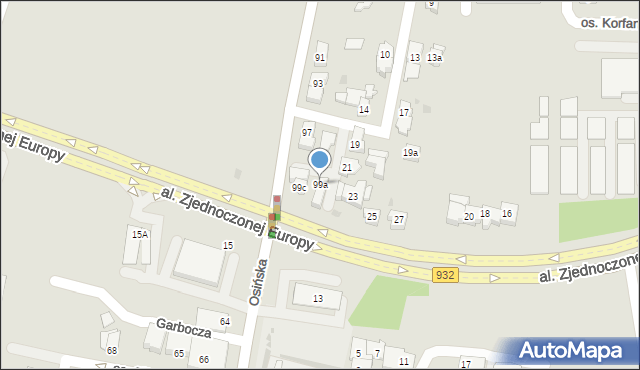 Żory, Osińska, 99a, mapa Żor