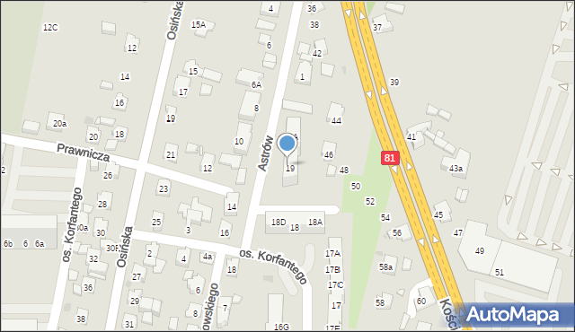 Żory, Osiedle Korfantego, 19C, mapa Żor