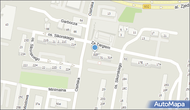 Żory, Osiedle Sikorskiego Władysława, gen., 31D, mapa Żor