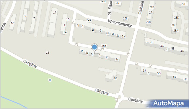 Żory, Osiedle Sikorskiego Władysława, gen., 3d, mapa Żor