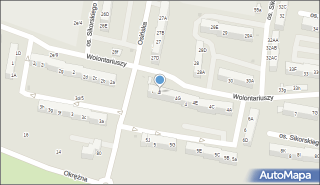 Żory, Osiedle Sikorskiego Władysława, gen., 4I, mapa Żor