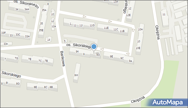 Żory, Osiedle Sikorskiego Władysława, gen., 9H, mapa Żor
