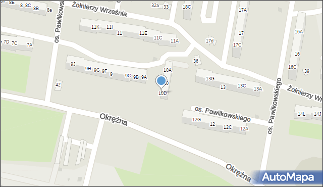 Żory, Osiedle Pawlikowskiego, 10D, mapa Żor