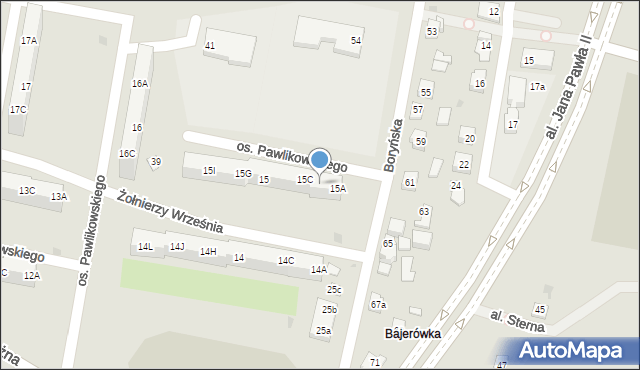 Żory, Osiedle Pawlikowskiego, 15B, mapa Żor