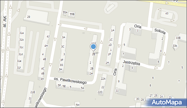 Żory, Osiedle Pawlikowskiego, 2E, mapa Żor