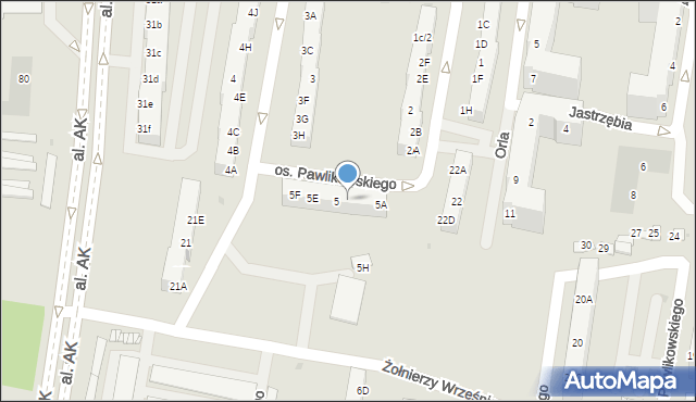Żory, Osiedle Pawlikowskiego, 5C, mapa Żor