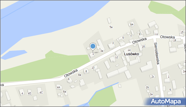 Lusówko, Otowska, 1, mapa Lusówko