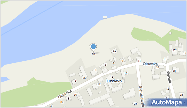 Lusówko, Otowska, 5a, mapa Lusówko