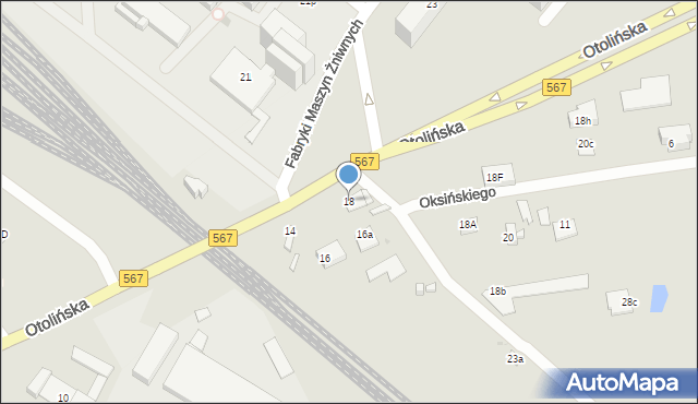 Płock, Otolińska, 18, mapa Płock