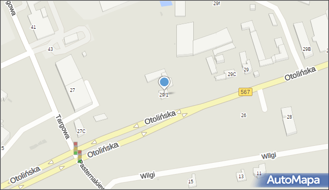 Płock, Otolińska, 29/1, mapa Płock