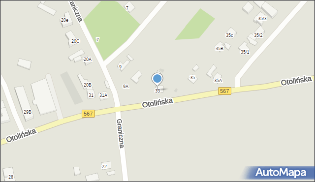 Płock, Otolińska, 33, mapa Płock