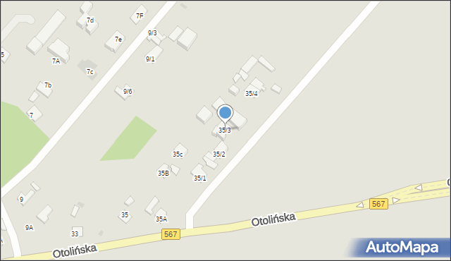 Płock, Otolińska, 35/3, mapa Płock