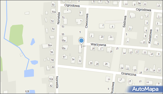 Bolechowo-Osiedle, Owocowa, 1, mapa Bolechowo-Osiedle