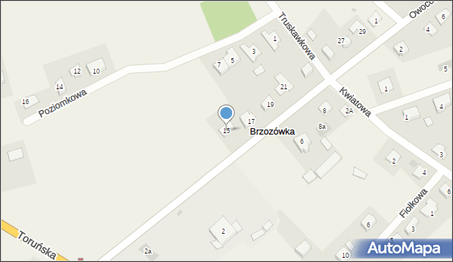 Brzozówka, Owocowa, 15, mapa Brzozówka