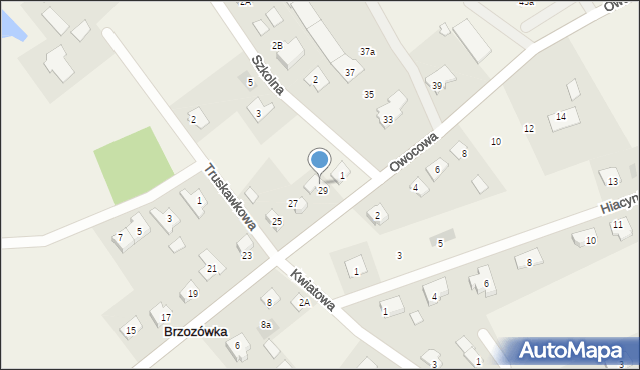 Brzozówka, Owocowa, 31, mapa Brzozówka