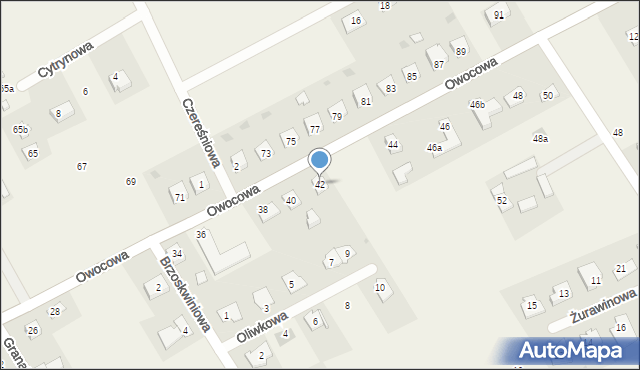 Brzozówka, Owocowa, 42, mapa Brzozówka