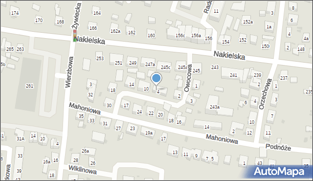 Bydgoszcz, Owocowa, 8, mapa Bydgoszczy