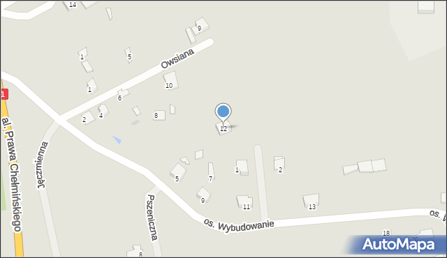 Chełmno, Owsiana, 12, mapa Chełmno
