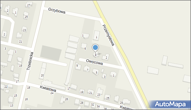 Dobroszyce, Owocowa, 4, mapa Dobroszyce