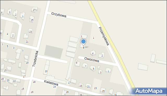 Dobroszyce, Owocowa, 6, mapa Dobroszyce
