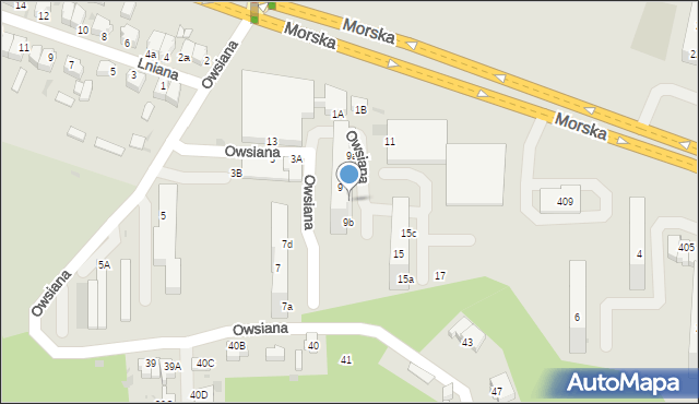 Gdynia, Owsiana, 9c, mapa Gdyni