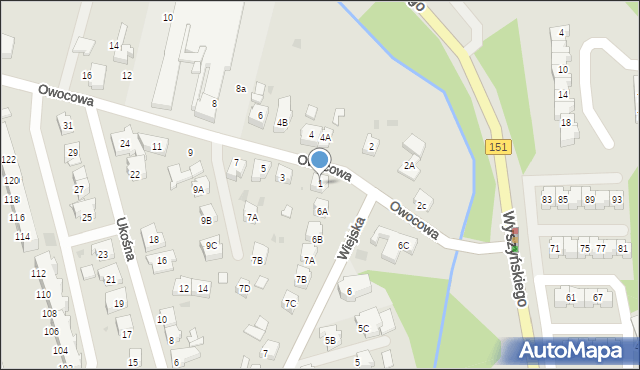 Gorzów Wielkopolski, Owocowa, 1, mapa Gorzów Wielkopolski