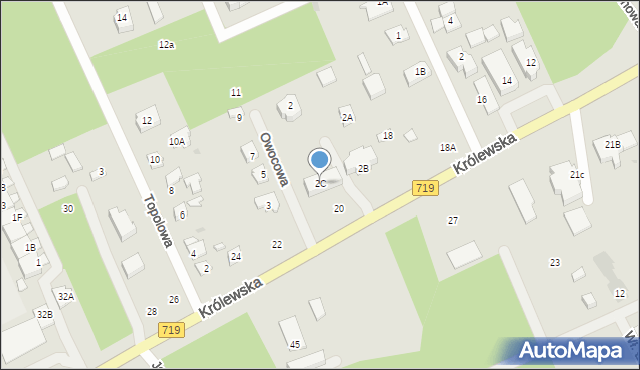 Grodzisk Mazowiecki, Owocowa, 2C, mapa Grodzisk Mazowiecki