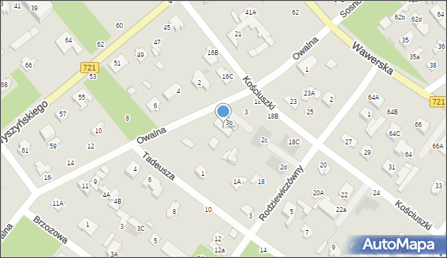 Józefów, Owalna, 3c, mapa Józefów