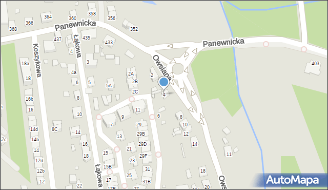 Katowice, Owsiana, 4, mapa Katowic