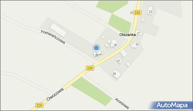 Olszanka, Owocowa, 18, mapa Olszanka