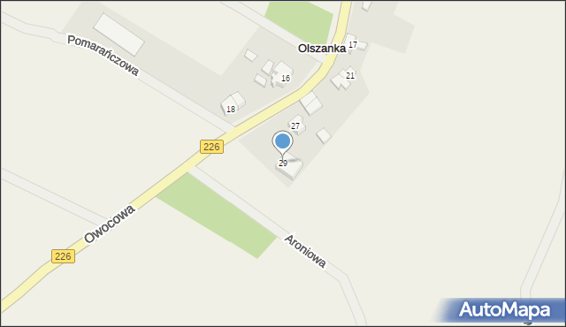 Olszanka, Owocowa, 29, mapa Olszanka