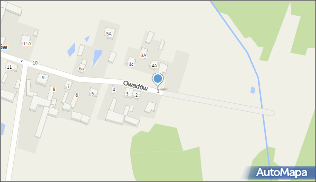 Owadów, Owadów, 1, mapa Owadów