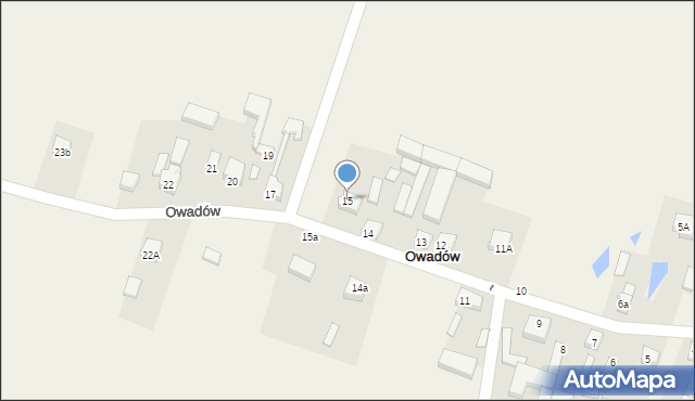 Owadów, Owadów, 15, mapa Owadów