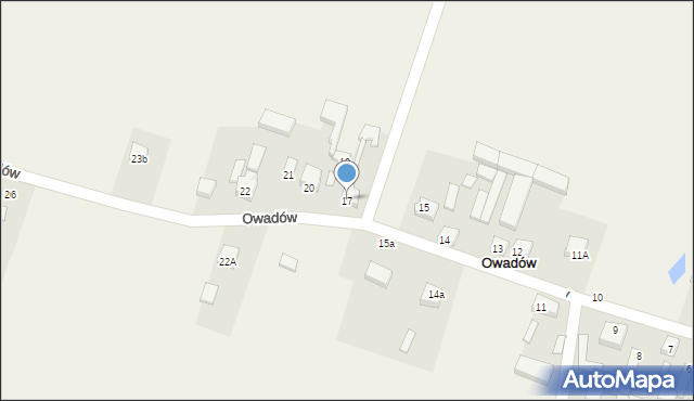 Owadów, Owadów, 17, mapa Owadów