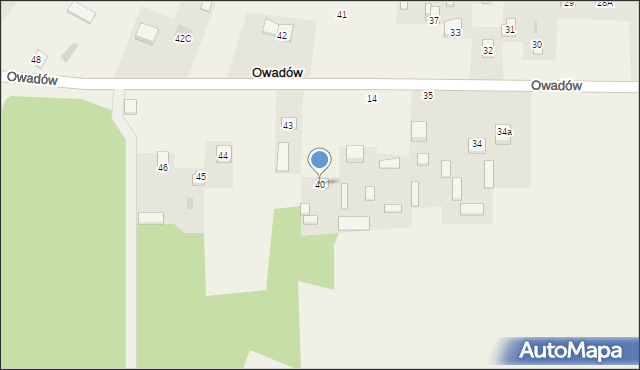 Owadów, Owadów, 40, mapa Owadów