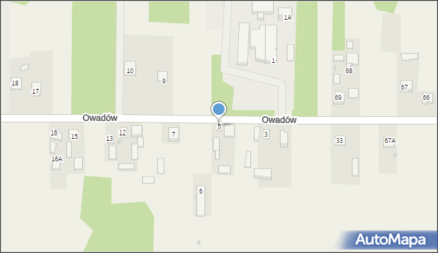 Owadów, Owadów, 5, mapa Owadów