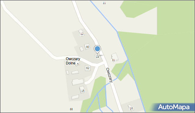 Owczary, Owczary, 14, mapa Owczary