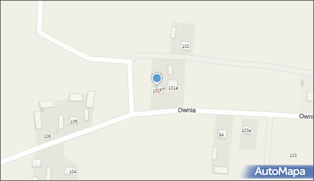 Ownia, Ownia, 101f, mapa Ownia