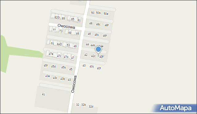 Porosły-Kolonia, Owocowa, 42e, mapa Porosły-Kolonia