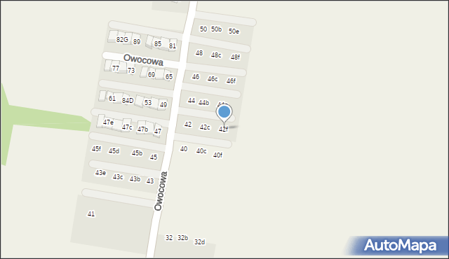 Porosły-Kolonia, Owocowa, 42f, mapa Porosły-Kolonia