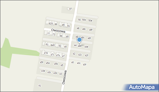 Porosły-Kolonia, Owocowa, 44b, mapa Porosły-Kolonia