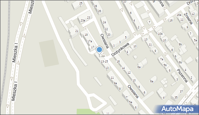 Poznań, Owsiana, 15, mapa Poznania