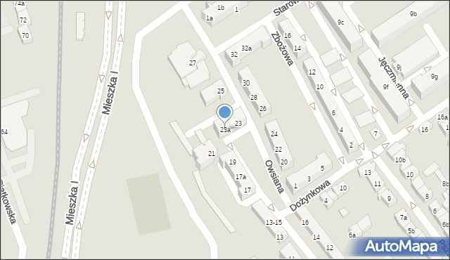 Poznań, Owsiana, 23a, mapa Poznania