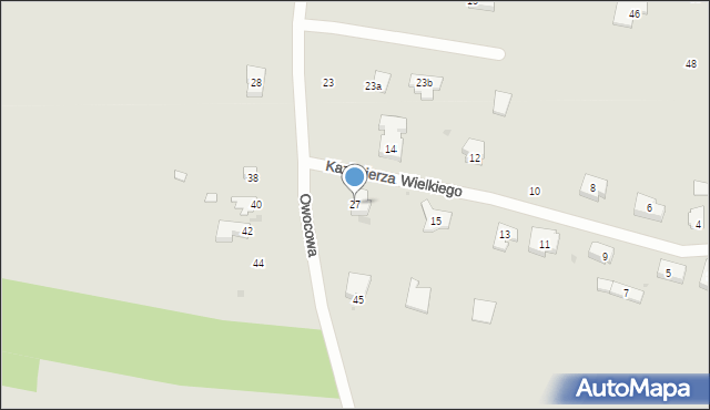 Radomsko, Owocowa, 27, mapa Radomsko