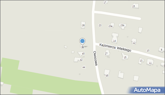 Radomsko, Owocowa, 38, mapa Radomsko